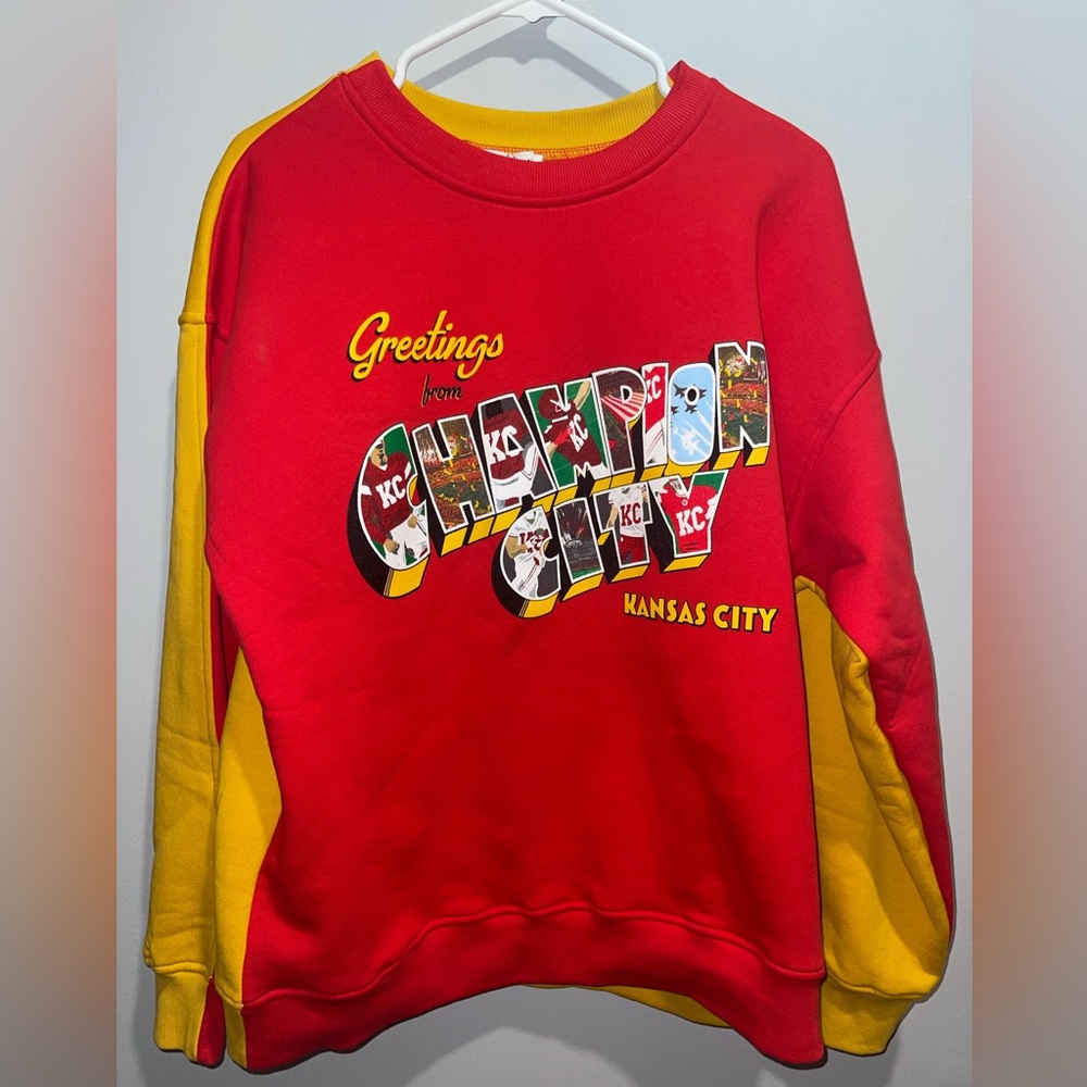 Kansas City  "Champion City" Red and Yellow Sweatshirt